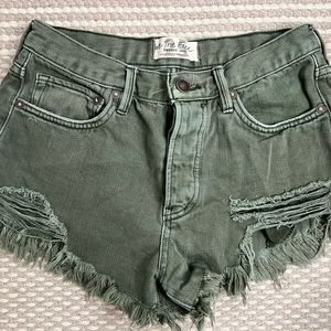 Free People distressed denim shorts